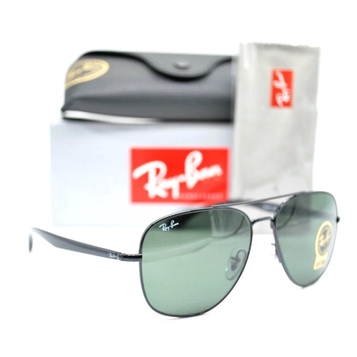 Ray-ban Aviator Sunglasses RB 3683 002/31 56-19 135 Black Frames G-15 Lenses