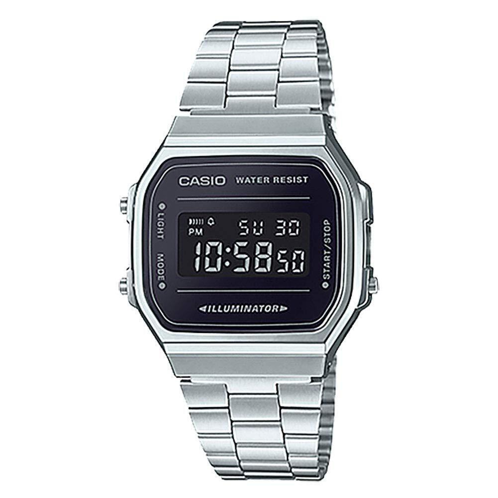 Casio A168WEM-1 Men`s Youth Collection Mirror Dial Alarm Chronograph