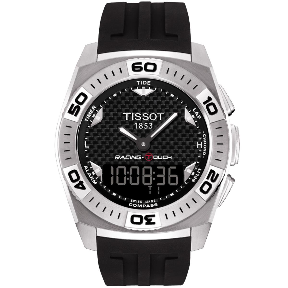 Tissot Racing-touch Black Rubber Digital Analog Swiss Made Watch T0025201720101