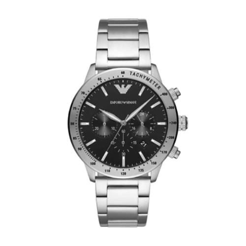 Emporio Armani Silver Steel Chronograph Watch - Silver
