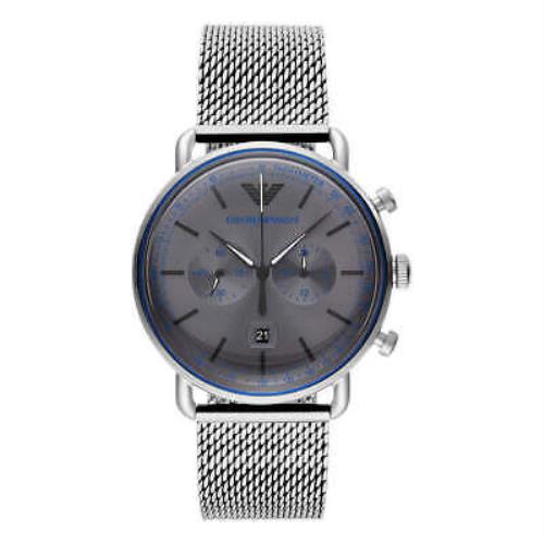 Emporio Armani Silver Steel Chronograph Watch