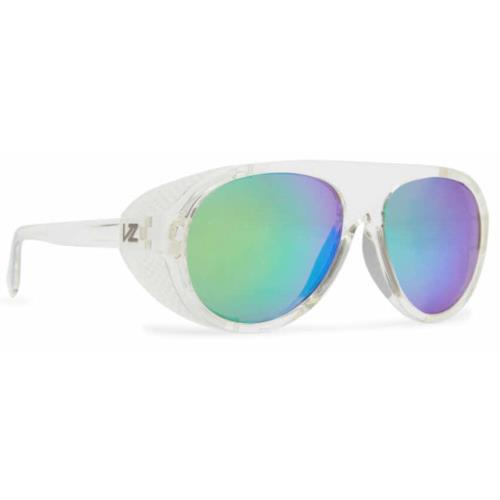 Von Zipper Esker Sunglasses-white Satin-purple Green Chrome Lens