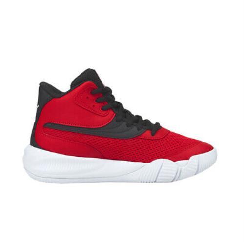 Puma Triple Mid Basketball Youth Triple Mid Basketball Youth Boys Red Sneakers Athletic Shoes 376884-01