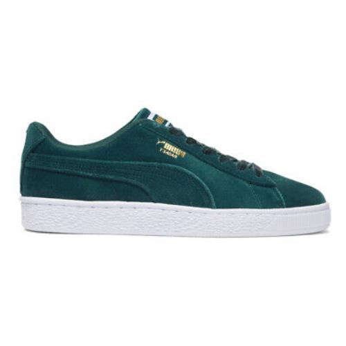 Puma Basket Classic Velvet Lace Up Womens Green Sneakers Casual Shoes 39894901 - Green