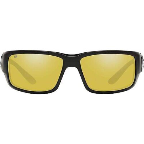 Costa Del Mar Fantail Sunrise Mirror Polarized Polycarbonate Men`s Sunglas - Frame: Black, Lens: Yellow