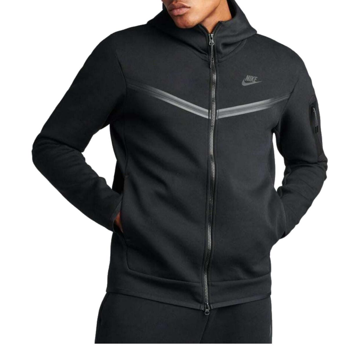 Nwt- Nike Sportswear Men`s Full-zip Tech Fleece Hoodie - Black CU4489-010: M-xxl
