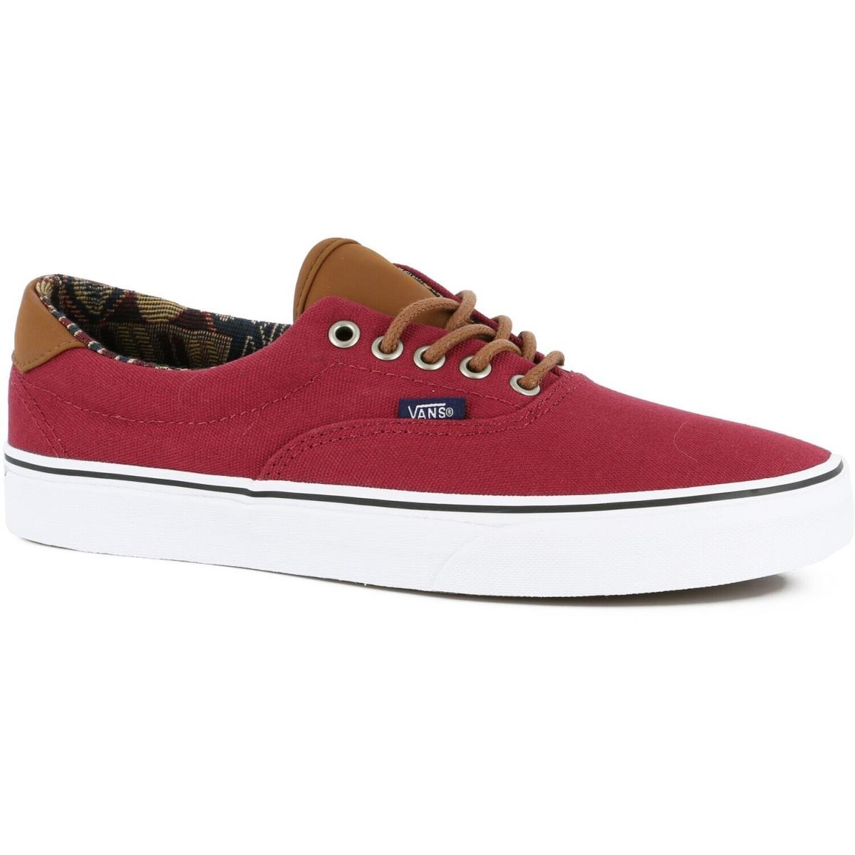 Men`s Guys Vans Era 59 Red Geo Weave Shoes Sneakers Skaters SB - Red