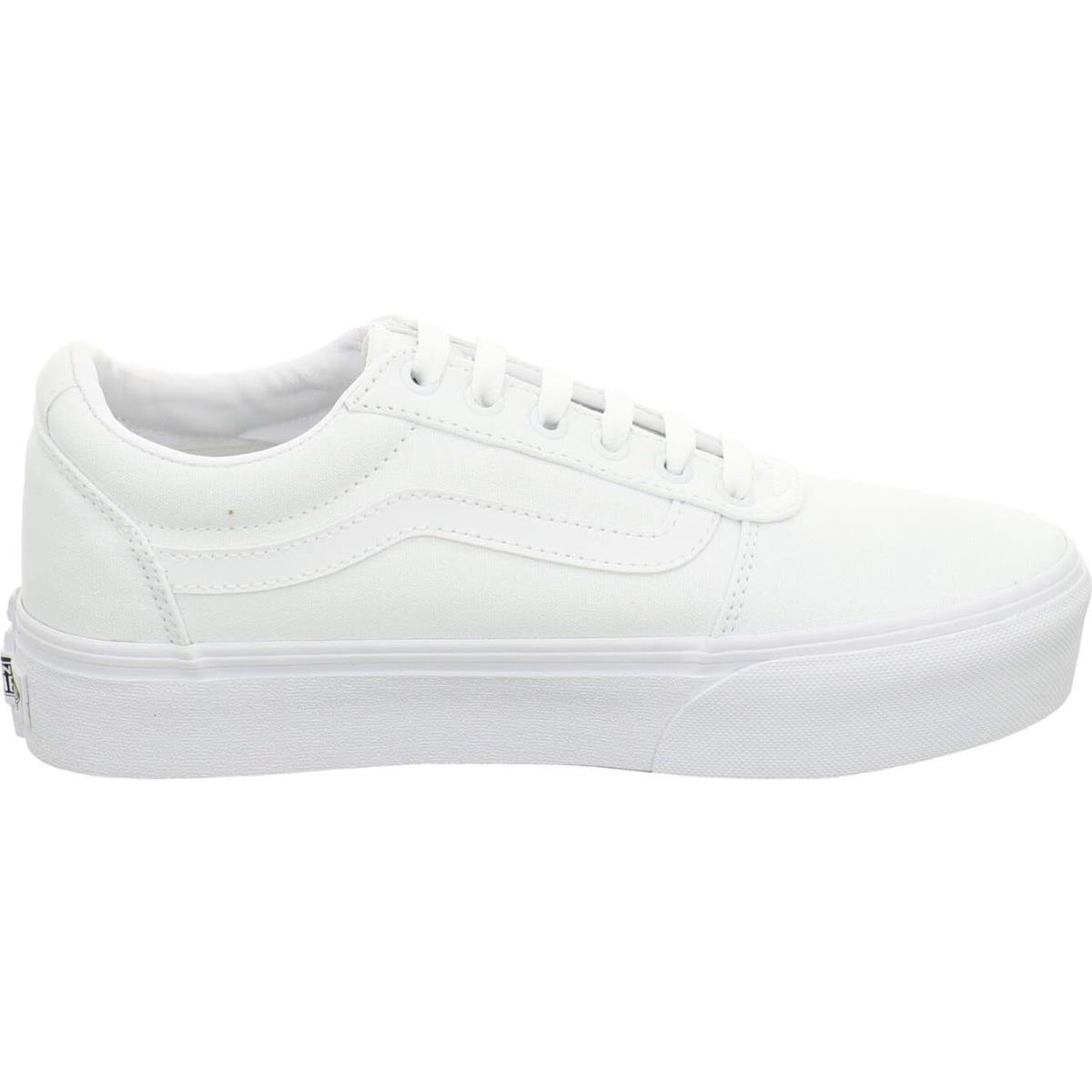 Vans Ward Platform VN0A3TLC0RG Women`s White Canvas Low Top Skate Shoes KHO173 9