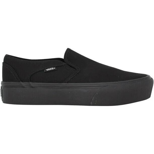 Vans Asher Platform VN0A3WMM186 Women`s Black Canvas Skateboard Shoes KHO195 - Black
