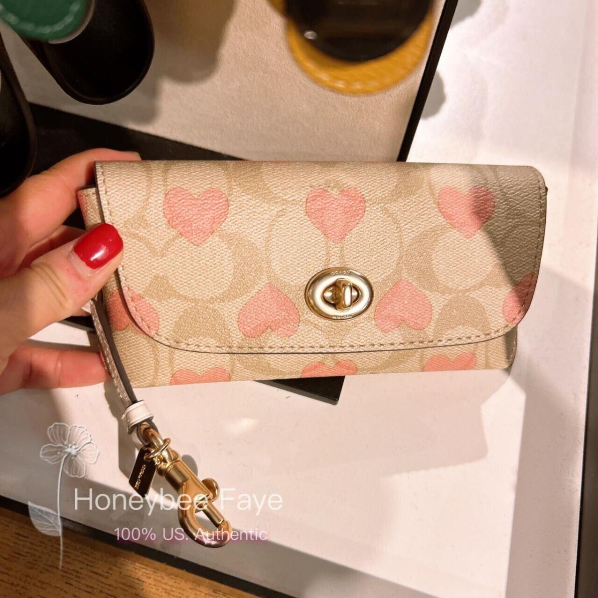 Coach Sunglass Case In Signature Canvas with Heart Print CP496