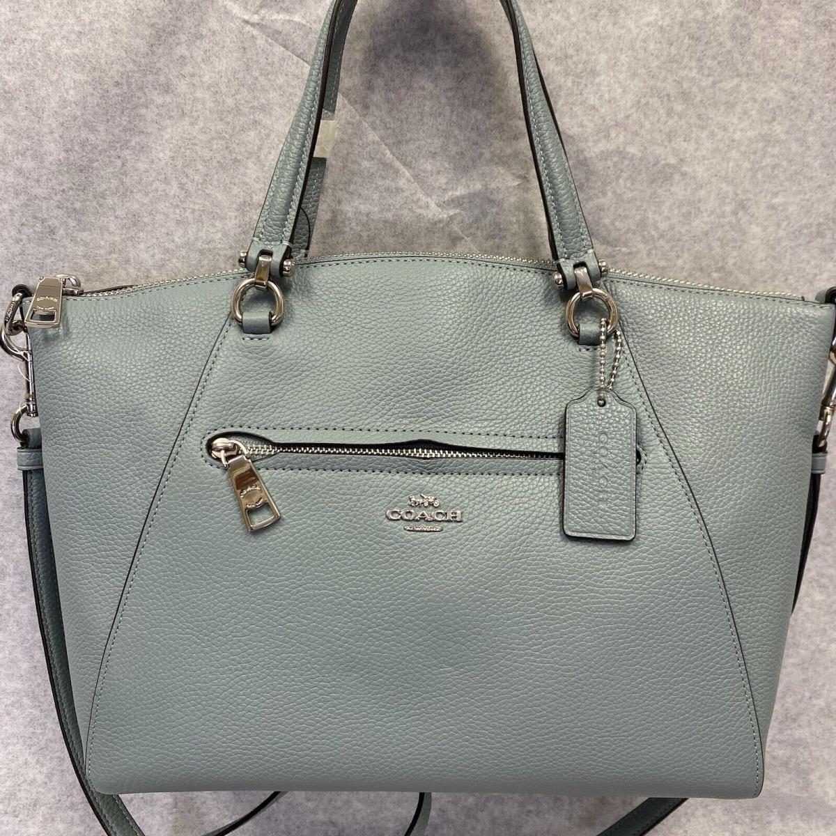 Coach Prairie Pebbled Leather Satchel Shoulder Crossbody Bag Sage 58874