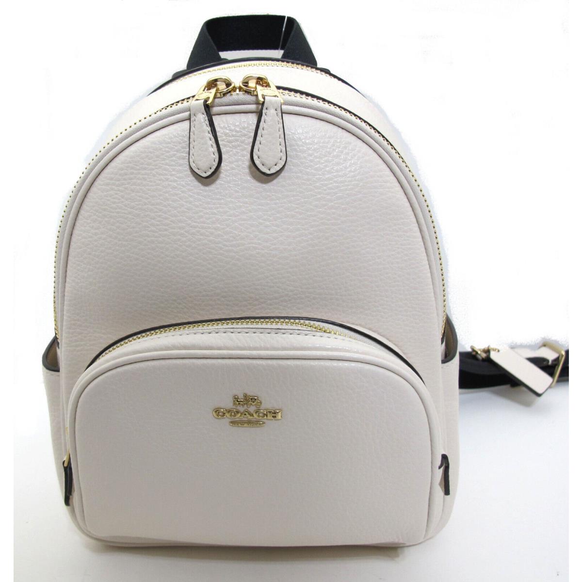 Coach Mini Court Backpack Pebbled Leather Im/chalk Gold C8603