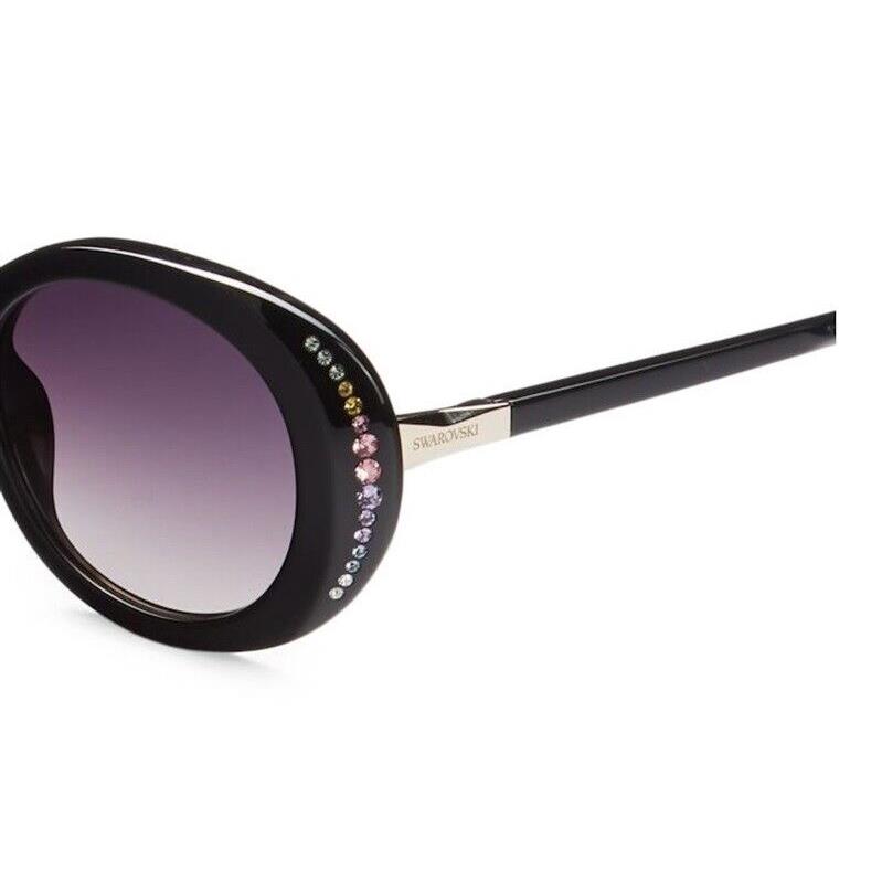 Swarovski Rainbow Crystal Clout Goggles Thick Frame Sunglasses 114244 - Frame: Black, Lens: Black