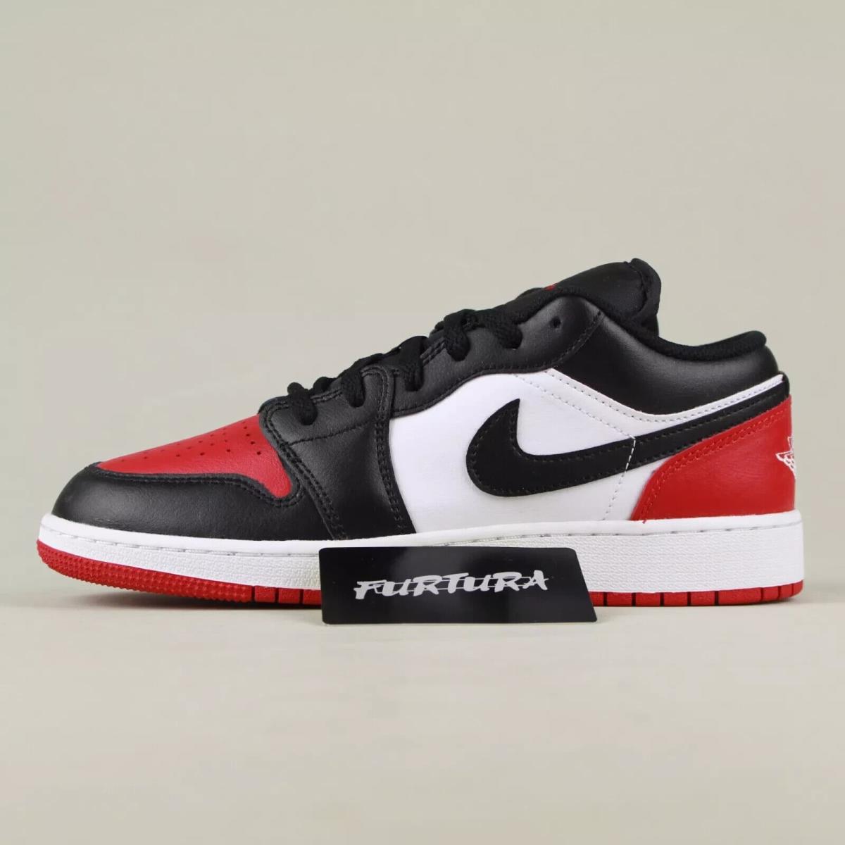 Nike Air Jordan 1 Low GS Bred Toe 553560-161 Size 7Y / 8.5W Shoes 301B