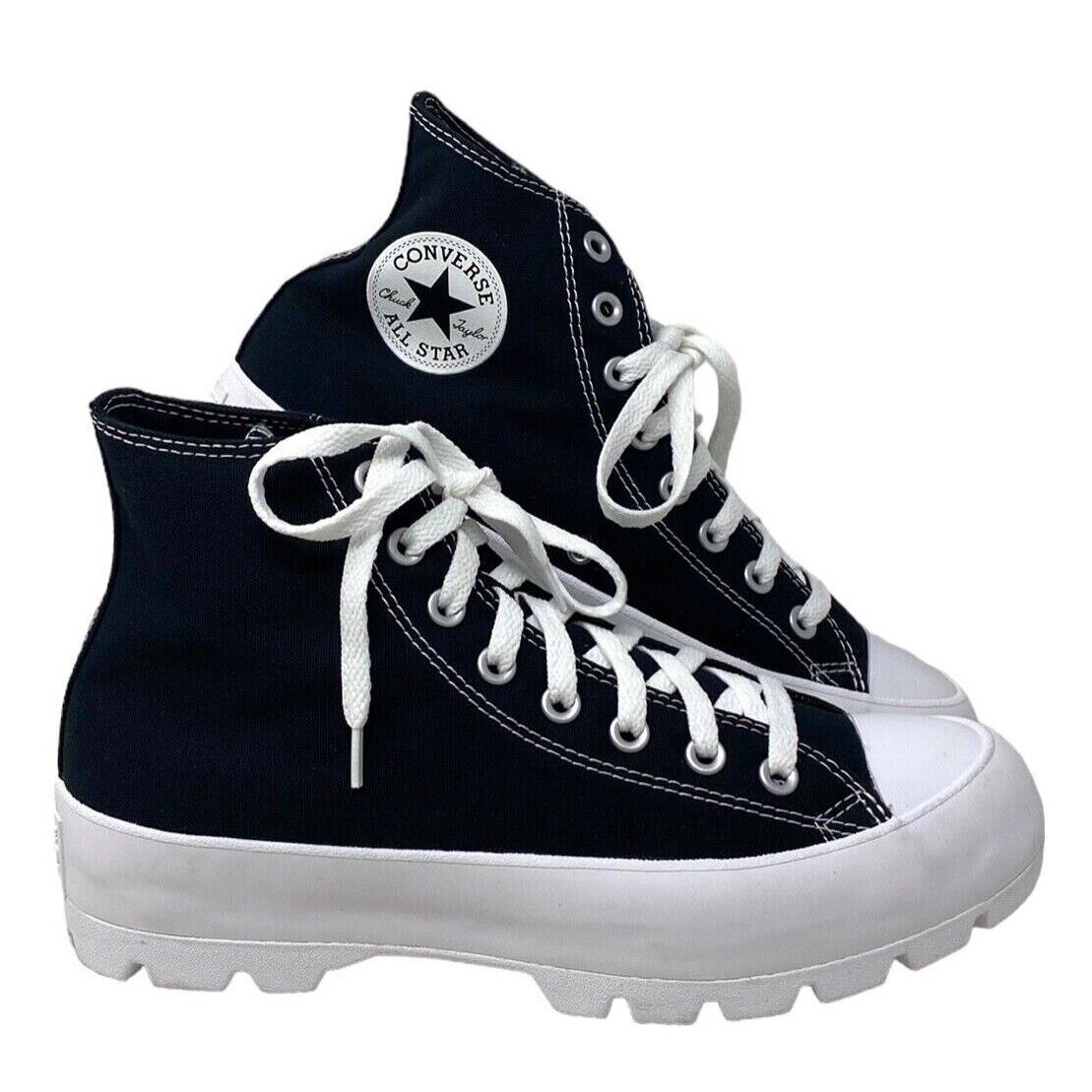Converse Ctas Lugged Shoes Black White Canvas Women Casual Custom 571211C-WTBLBL