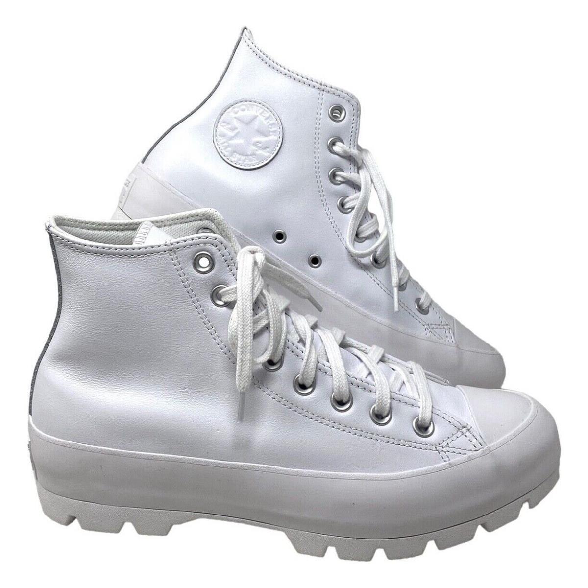 Converse Ctas Lugged Leather Shoes White Casual Women Hi Sneakers Custom 570634C
