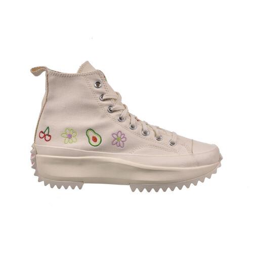 Converse Run Star Hike Platform Hi Embroidered Fruits Florals Mens Shoes Egret - Beige