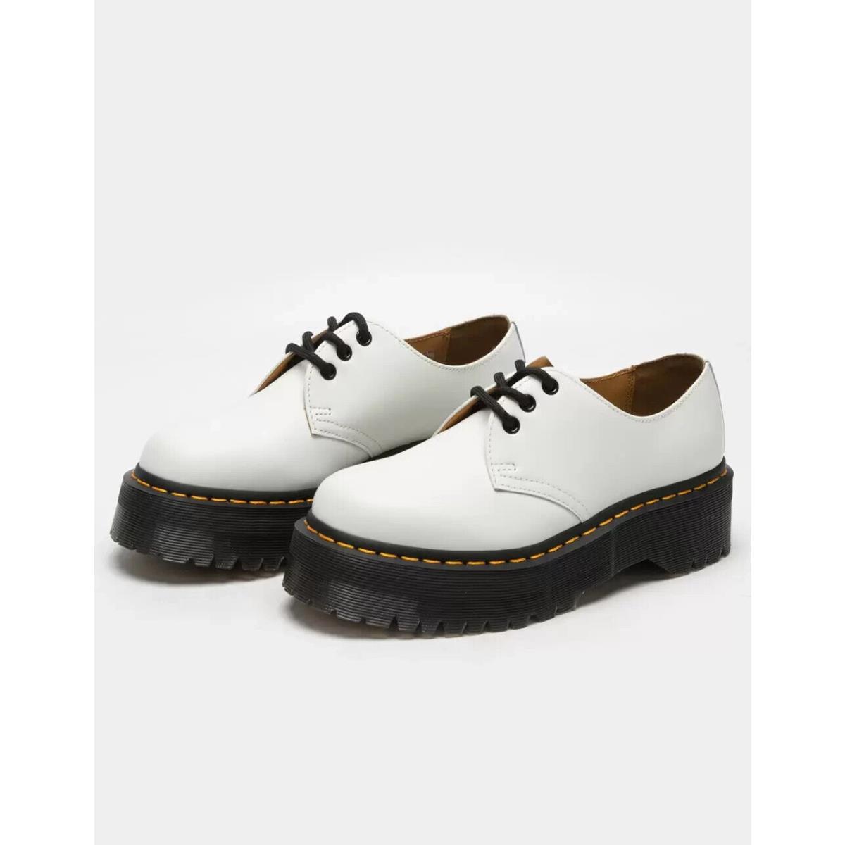 Dr Martens 1461 Quad Retro White Smooth Platform Women`s 9 Men`s 8 Shoes