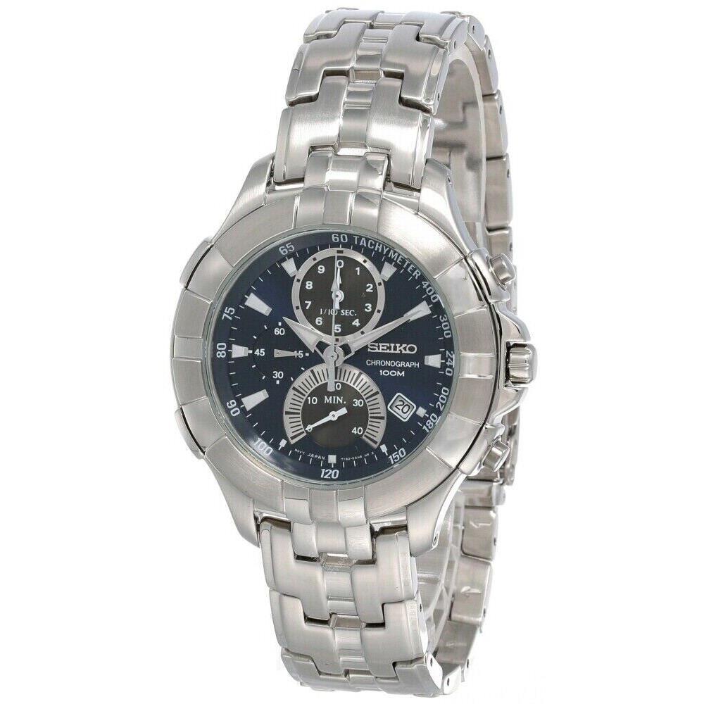 Seiko Blue Dial Stainless Steel Bracelet Men`s Watch SPC011