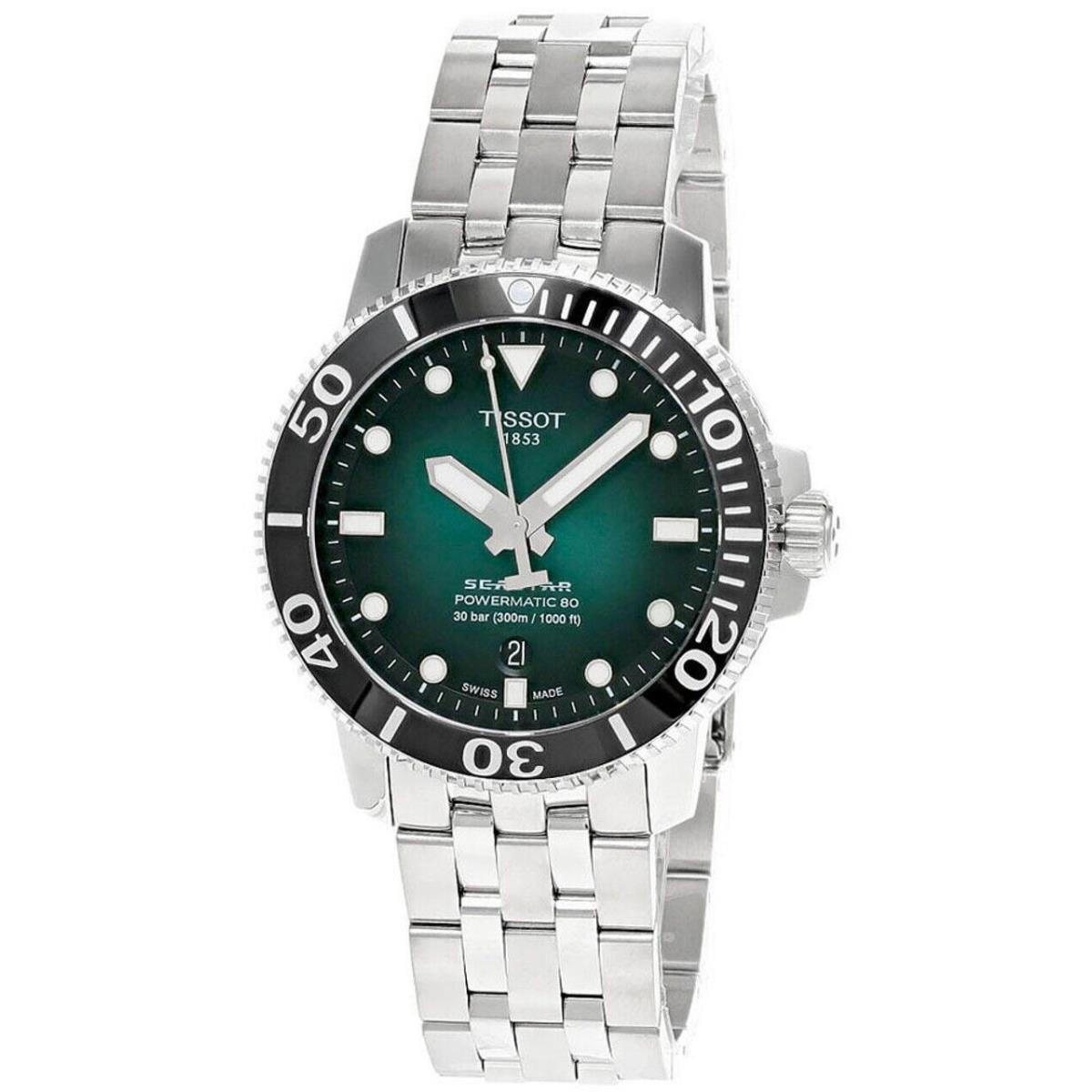 Tissot Seastar 1000 Powermatic 80 Green Dial 43MM Men`s Watch T120.407.11.091.01