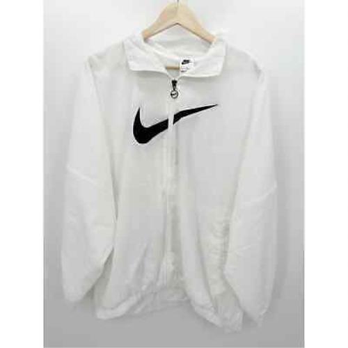 Nike White Ess Woven Jacket Full Zip Activewear Lightweight Womens Large