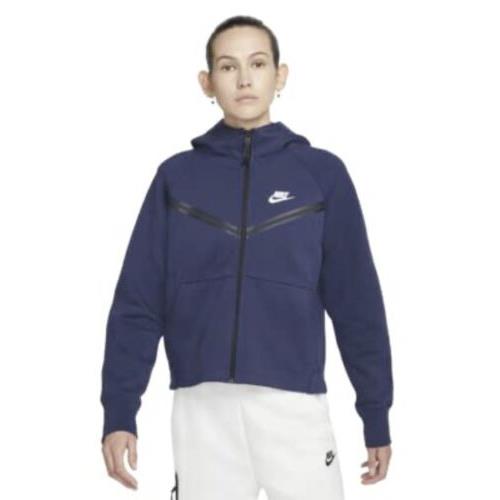 Nike Nsw Tech Fleece Windrunner Full-zip Hoodie Jacket CW4298 Navy Women - S