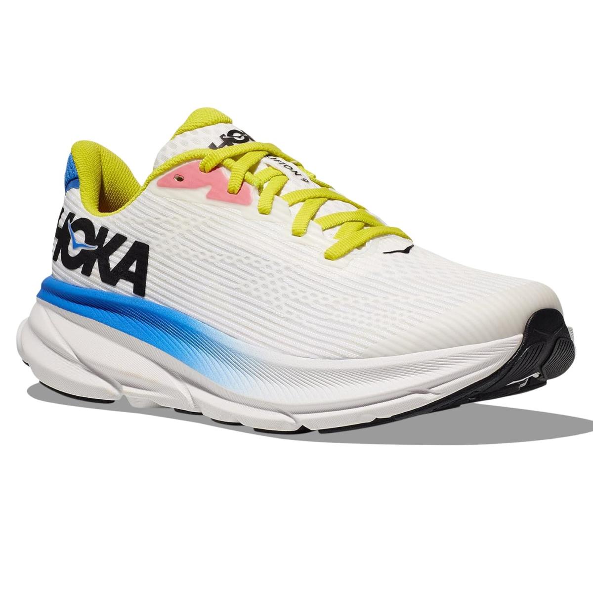 Children Unisex Sneakers Athletic Shoes Hoka Clifton 9 Big Kid Blanc De Blanc/Virtual Blue