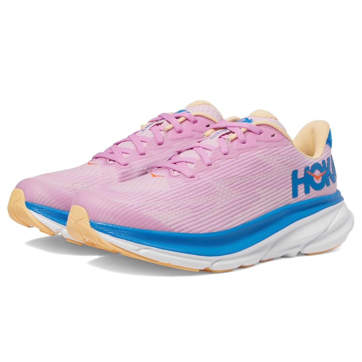 Children Unisex Sneakers Athletic Shoes Hoka Clifton 9 Big Kid Cyclamen/Sweet Lilac