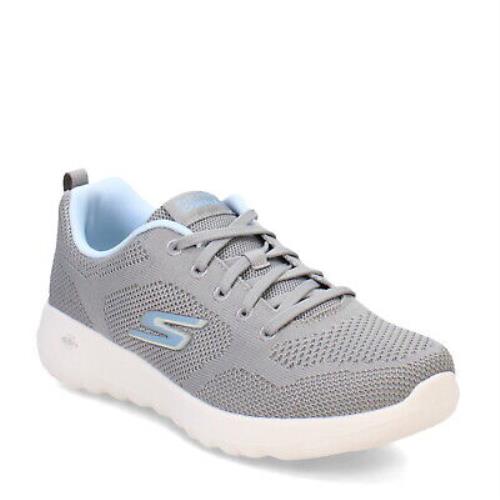 Women`s Skechers GO Walk Joy Violet Walking Shoe 124640-GYBL Grey/blue Mesh - Grey/Blue