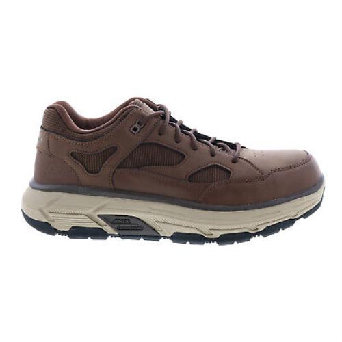 Skechers Work Relaxed Fit Max Stout Alloy Toe Mens Brown Athletic Shoes - Brown