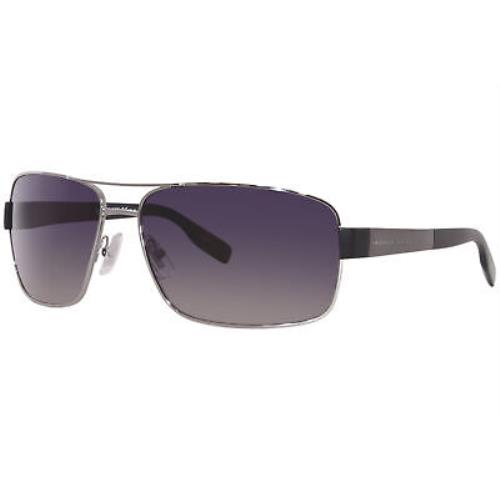 Hugo Boss 0521/S Ofrwj Sunglasses Men`s Ruthenium-black/grey Polarized Lens 64mm