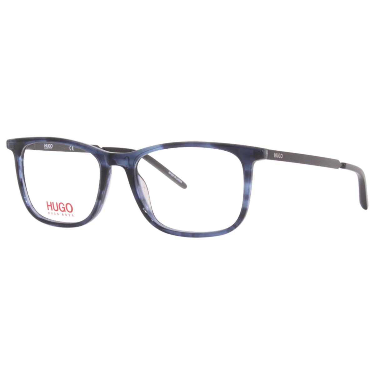 Hugo Boss HG-1018 Avs Eyeglasses Men`s Striped Blue Full Rim Square Shape 52mm