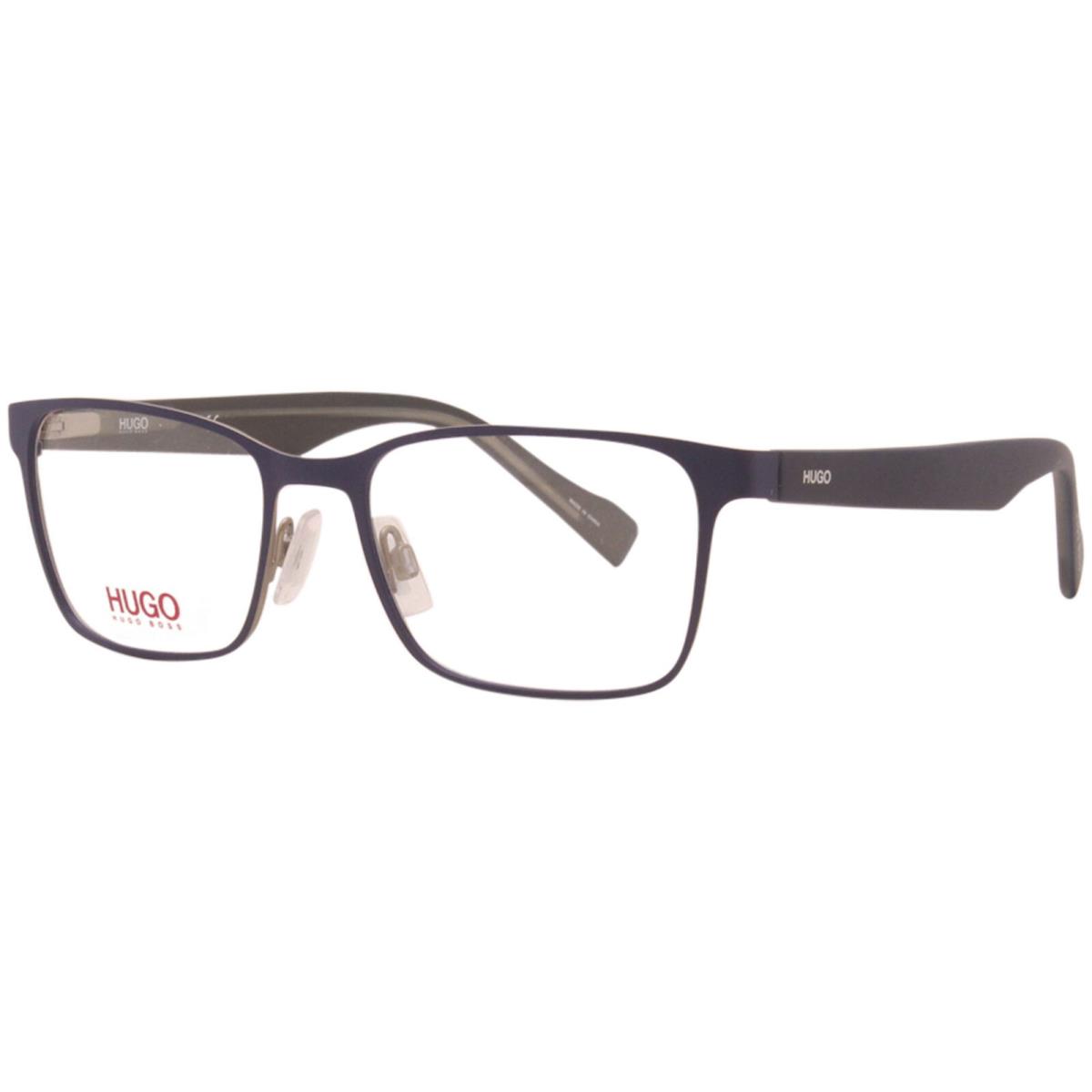 Hugo Boss HG-0183 4NZ Eyeglasses Men`s Matte Blue Grey Optical Frame 53mm