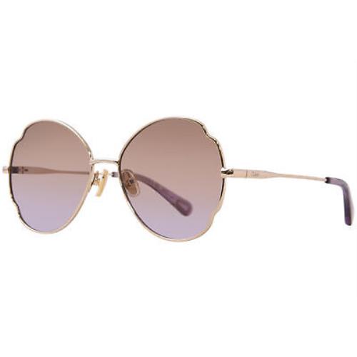 Chloe CC0008S 004 Sunglasses Youth Kids Gold/brown Gradient Butterfly Shape 52mm