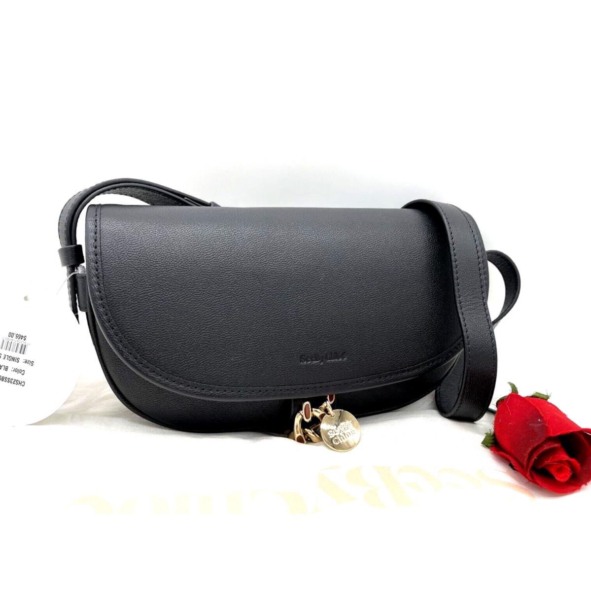 See By Chloe Mara Pebbled Leather Baguette Shoulder Bag In Black