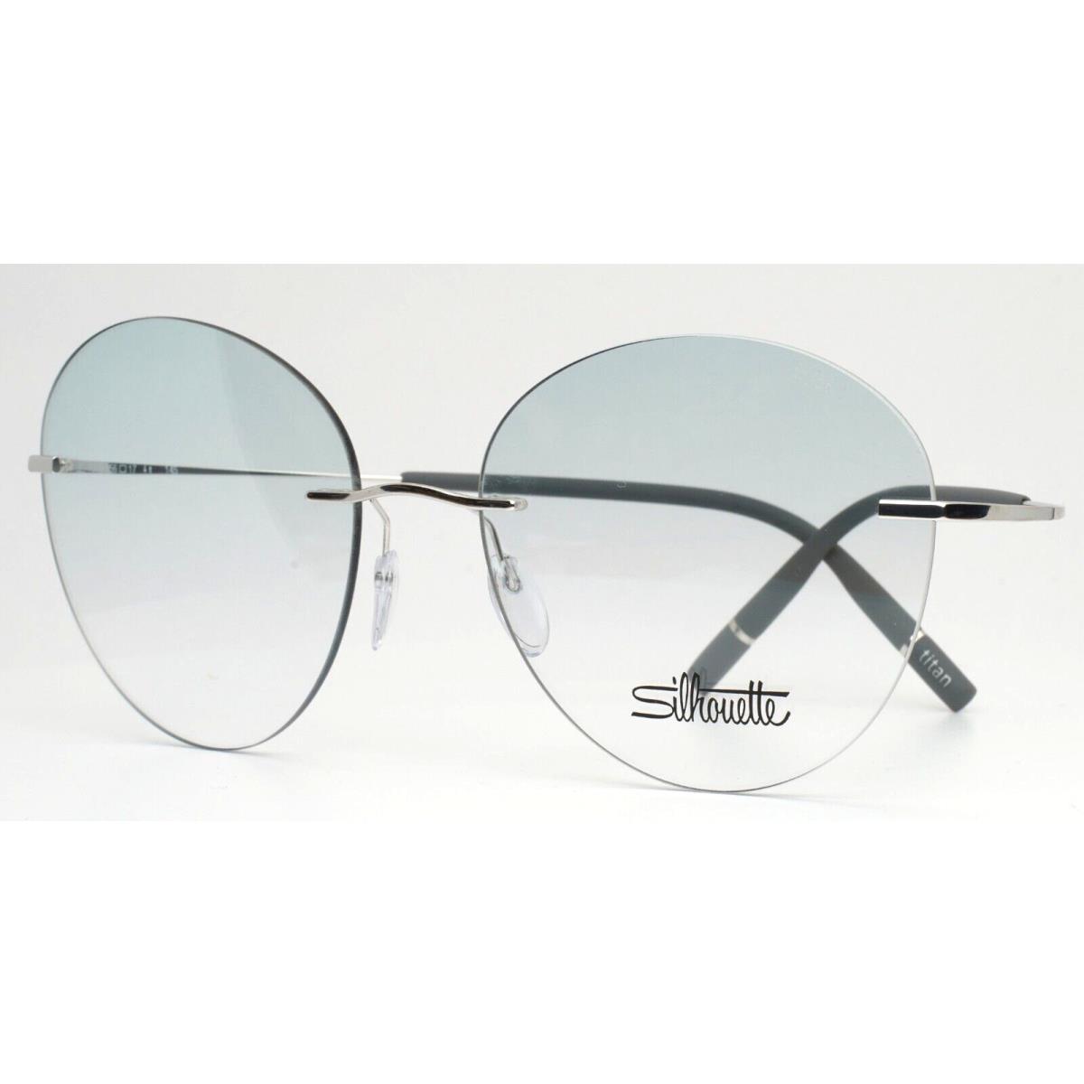 Silhouette 5541 EF 7005 Silver Womens Oval Blue Lens Eyeglasses 56-17-145 B:52.8