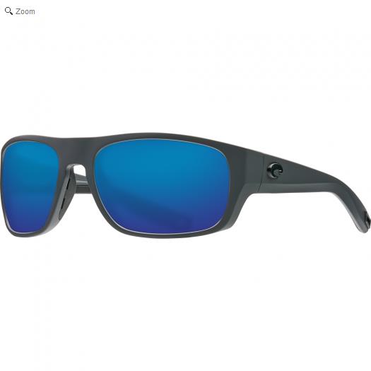 Costa Del Mar Mens Tico Blue Mirror 580G Matte Gray Frame Sunglasses Tco 98 Obmglp - Gray Frame, Blue Lens