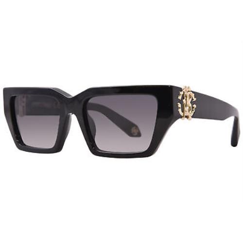 Roberto Cavalli SRC016M 0700 Sunglasses Women`s Black/grey Gradient Cat Eye 55mm