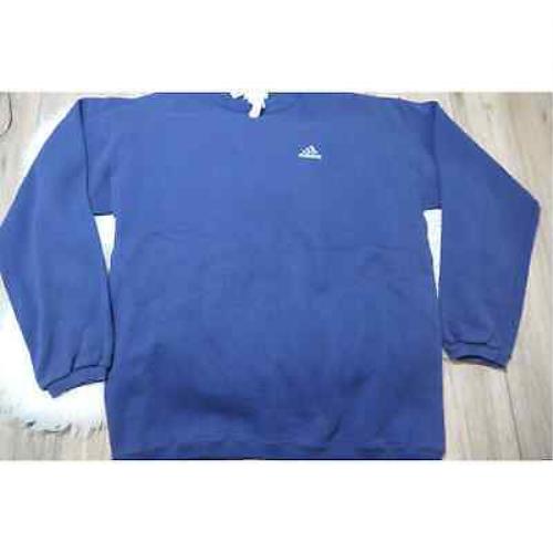 Adidas Vintage Crewneck Blue Sweatshirt Men Large Cotton/poly Blend Usa