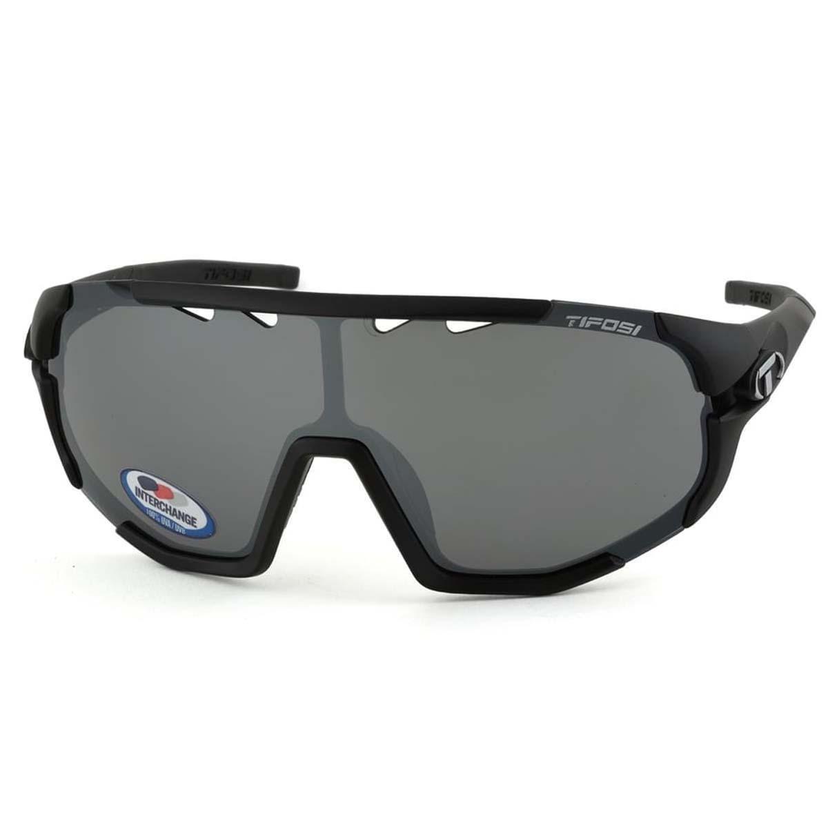 Tifosi Optics Sledge Sunglasses Matte Black - Smoke/AC Red/Clear