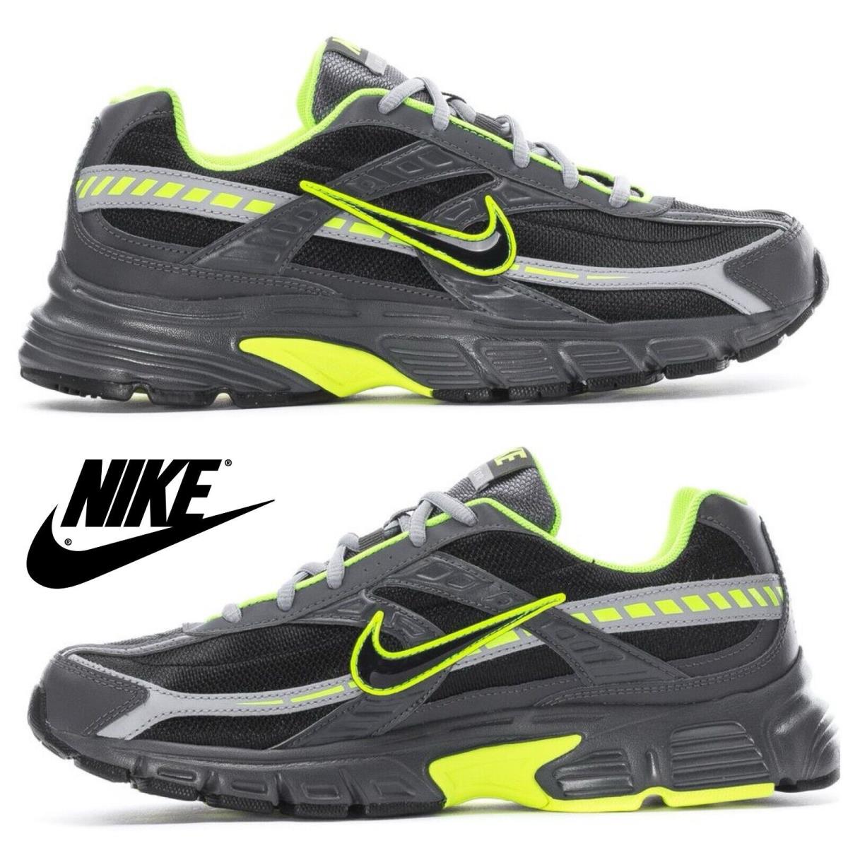 Nike Men`s Initiator Running Shoes Training Athletic Sport Casual Sneakers Black - Black, Manufacturer: Black/Grey/Green