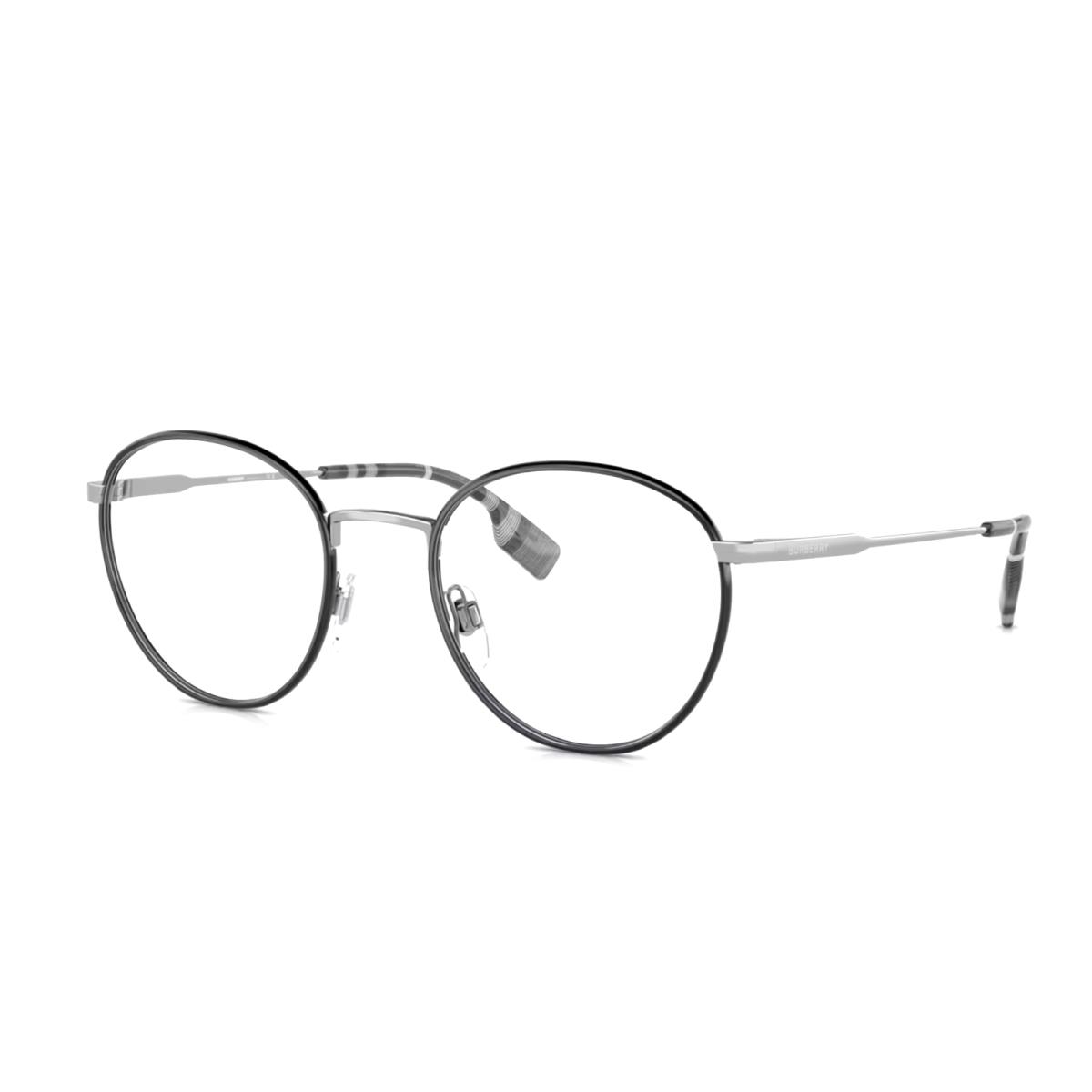 Burberry Hugo Eyeglasses B 1373 1003 51-21 145 Black Gunmetal Round Frames