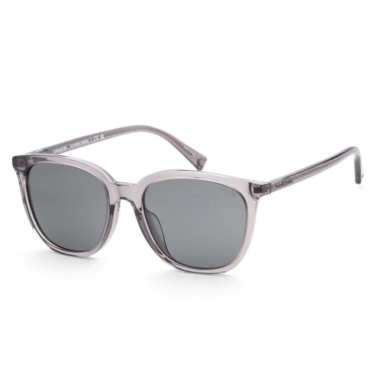 Coach Men`s 55mm Transparent Dark Grey Sunglasses HC8338U-553787-55