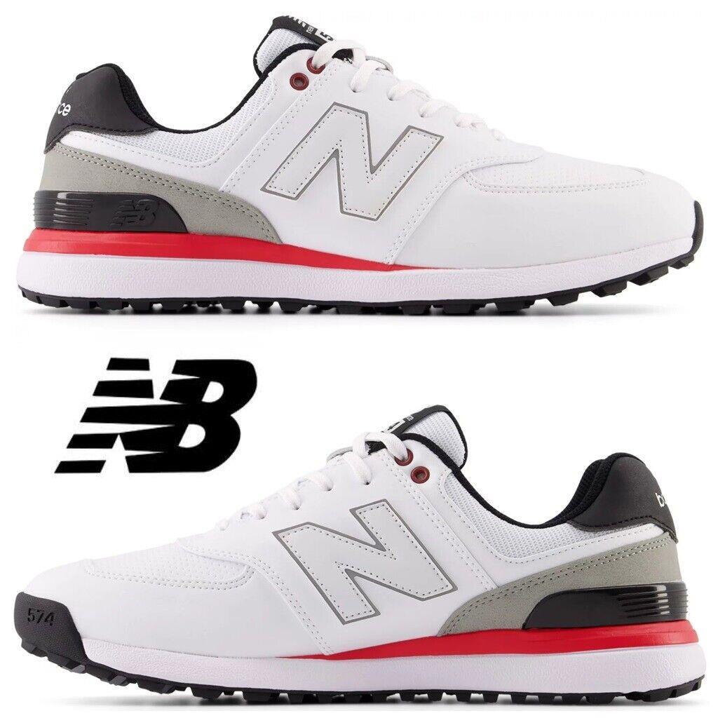 New Balance 574 Greens V2 Golf Men`s Casual Shoes Running Premium Comfort Sport White/Black