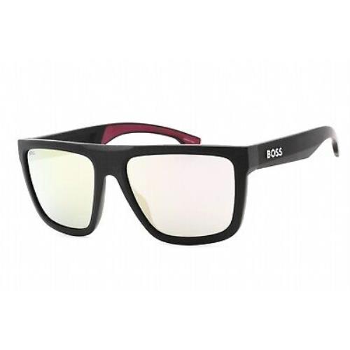 Hugo Boss Boss 1451/S 0DNZ DC Sunglasses Matte Black Frame White Lenses 59mm