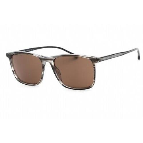 Hugo Boss Boss 1046/S/IT 02W8 70 Sunglasses Grey Horn Frame Brown Lenses 56 Mm