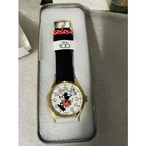 Fossil Disney Minnie Mouse Wrist Watch Special Edition Classic 40mm SE1113 Red