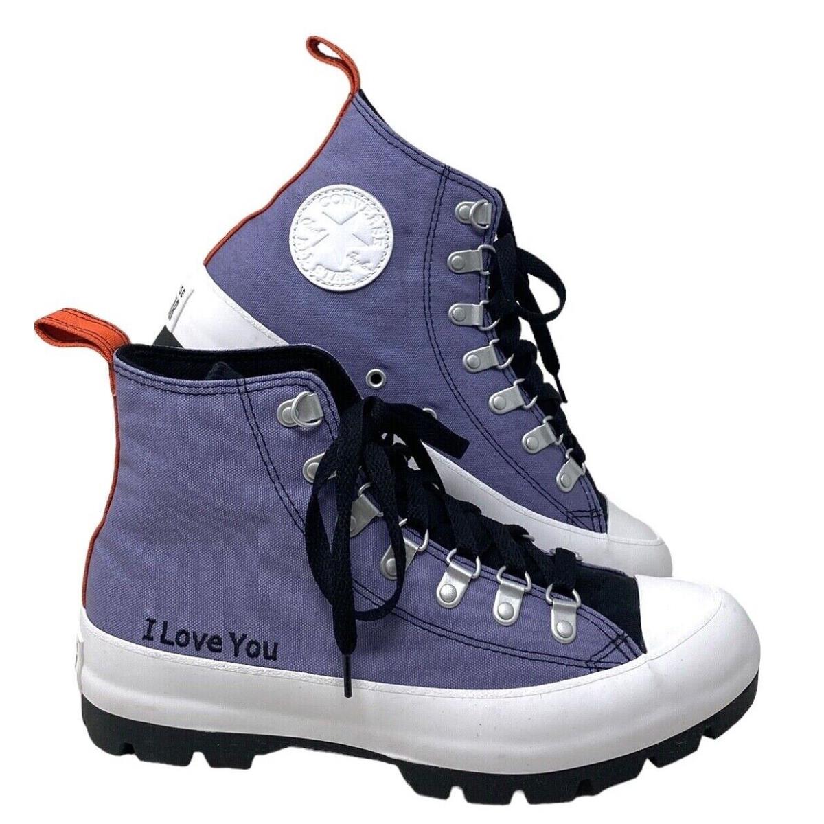 Converse Chuck Lugged Hi Shoe Lilac Orange Canvas Women Size Custom 572582C-WLWO