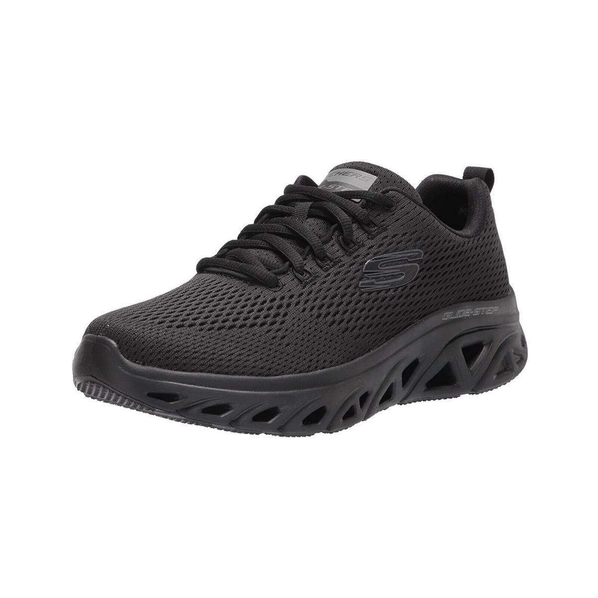 Men`s Skechers Glide Step 232135W/Black Gray Wide Fit Sneakers Shoes Size 8 - Black