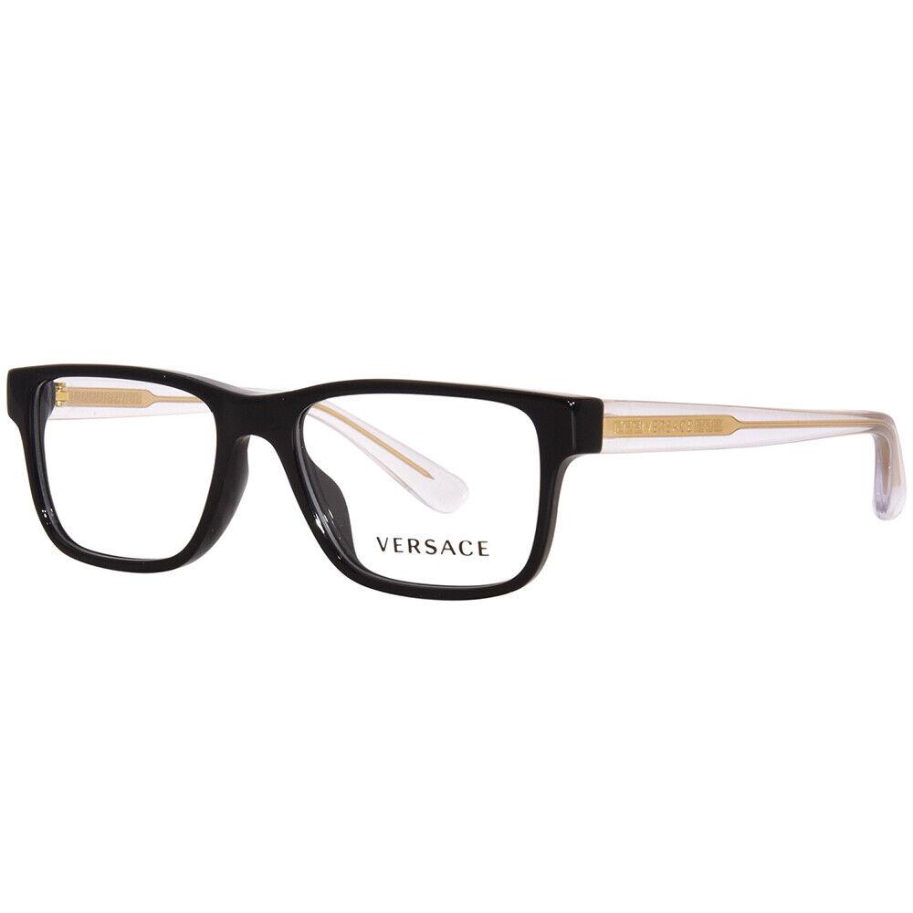 Versace VK 3324U GB1 Black Plastic Rectangle Eyeglasses 47mm